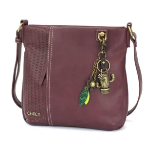 LaserCut Crossbody - Metal Charming Cactus - plum