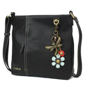 LaserCut Crossbody - Metal Charming Dragonfly - black