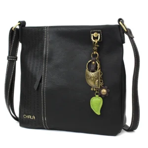 LaserCut Crossbody - Metal Charming Owl - black