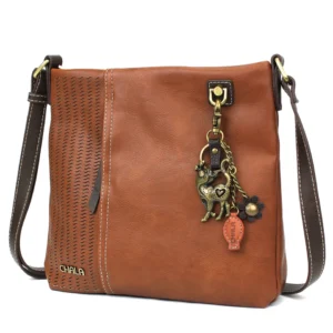 LaserCut Crossbody - Metal Charming Slim Cat - brown