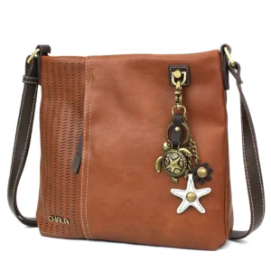 LaserCut Crossbody - Metal Charming Turtle - brown