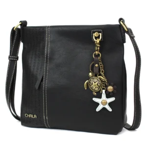 LaserCut Crossbody - Metal Charming Turtle - black
