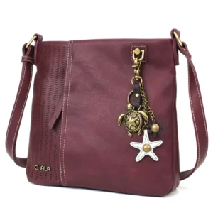 LaserCut Crossbody - Metal Charming Turtle - plum