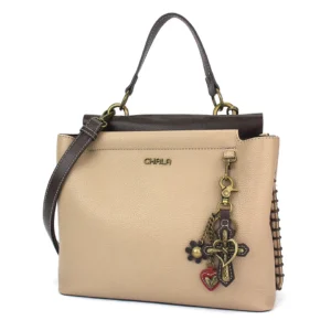 Charming Satchel - Metal Charming Cross - taupe