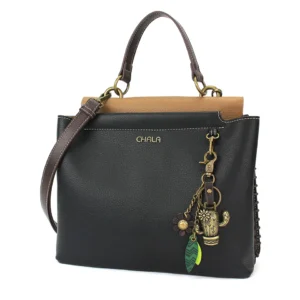 Charming Satchel - Metal Charming Cactus - black