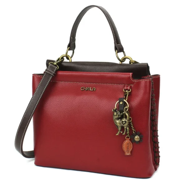 Charming Satchel - Metal Charming Slim Cat - burgundy
