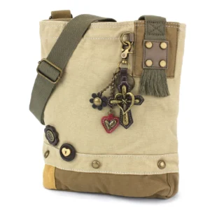 Patch Crossbody - Metal Charming Cross - sand