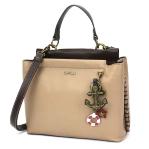 Charming Satchel - Metal Charming Anchor - taupe