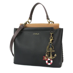 Charming Satchel - Metal Charming Anchor - black