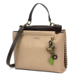 Charming Satchel - Metal Charming Bird - taupe