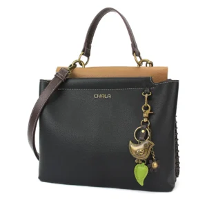 Charming Satchel - Metal Charming Bird - black