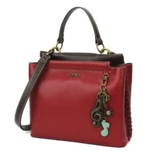 Charming Satchel - Metal Charming Clef - burgundy