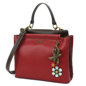Charming Satchel - Metal Charming Dragonfly - burgundy