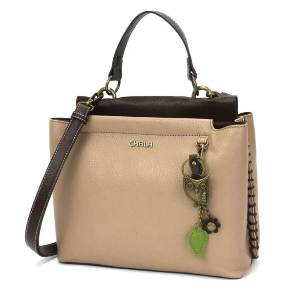Charming Satchel - Metal Charming Owl - taupe
