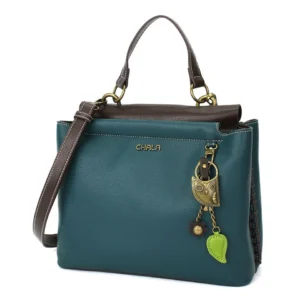Charming Satchel - Metal Charming Owl - turquoise
