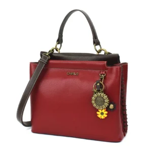 Charming Satchel - Metal Charming Sunflower - burgundy