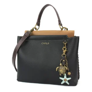 Charming Satchel - Metal Charming Turtle - black