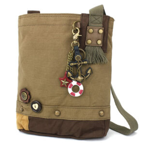 Patch Crossbody - Metal Charming Anchor - olive