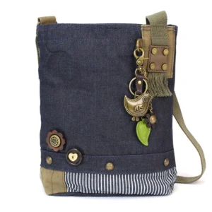 Patch Crossbody - Metal Charming Bird - denim