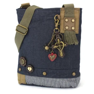 Patch Crossbody - Metal Charming Cross - denim