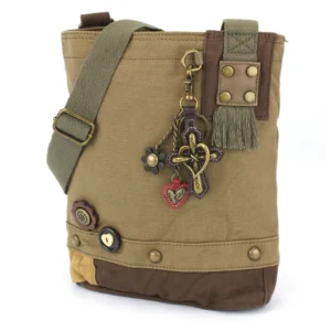 Patch Crossbody - Metal Charming Cross - olive