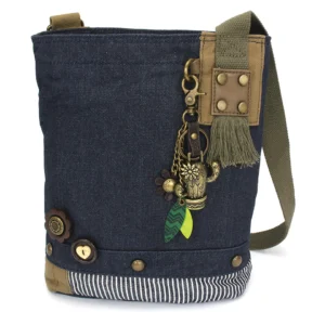 Patch Crossbody - Metal Charming Cactus - denim