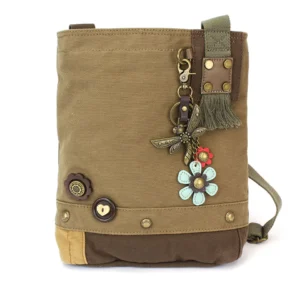 Patch Crossbody - Metal Charming Dragonfly - olive