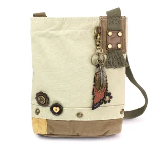 Patch Crossbody - Metal Charming Feather - sand