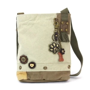 Patch Crossbody - Metal Charming Paw Print - sand