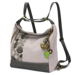 Retro Convertible Purse - Metal Charming Bird - gray
