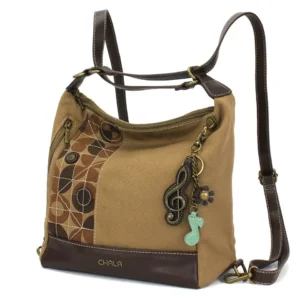 Retro Convertible Purse - Metal Charming Clef - olive