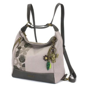 Retro Convertible Purse - Metal Charming Cactus - gray