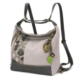 Retro Convertible Purse - Metal Charming Owl - gray