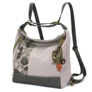 Retro Convertible Purse - Metal Charming Slim Cat - gray