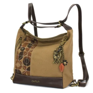 Retro Convertible Purse - Metal Charming Slim Cat - olive