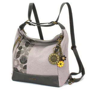 Retro Convertible Purse - Metal Charming Sunflower - gray
