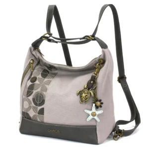 Retro Convertible Purse - Metal Charming Turtle - gray