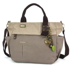 Multi Pocket Tote - Metal Charming Bird - dark gray