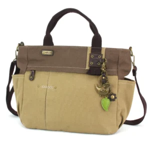 Multi Pocket Tote - Metal Charming Bird - olive