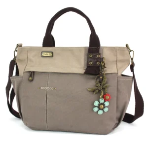 Multi Pocket Tote - Metal Charming Dragonfly - dark gray