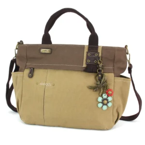 Multi Pocket Tote - Metal Charming Dragonfly - olive