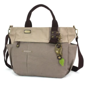 Multi Pocket Tote - Metal Charming Owl - dark gray