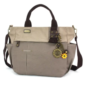 Multi Pocket Tote - Metal Charming Sunflower - dark gray