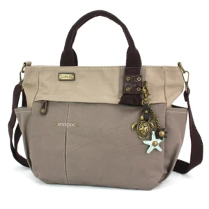 Multi Pocket Tote - Metal Charming Turtle - olive