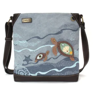 Canvas Crossbody - Turtles - blue