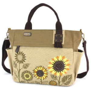 Canvas Print Pocket Tote - Sunflower - sand