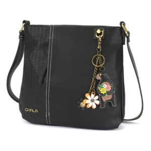 LaserCut Crossbody - Mini Keychain Bear - black