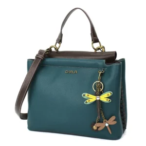 Charming Satchel - Mini Keychain Yellow Dragonfly - turquoise