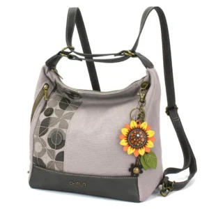 Retro Convertible Purse - Mini Keychain Sunflower - gray