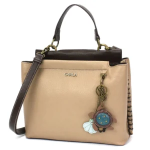 Charming Satchel - Mini Keychain Turtle - taupe